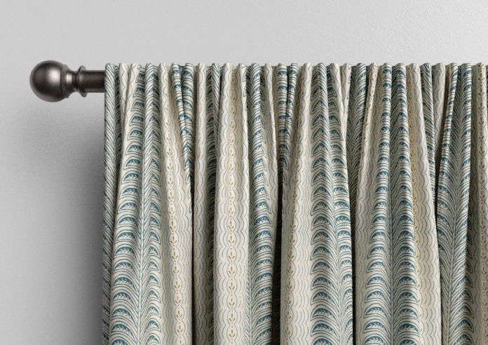 Land & Shore Fintra Stripe, Teal - Made to Measure Curtains - Image 9